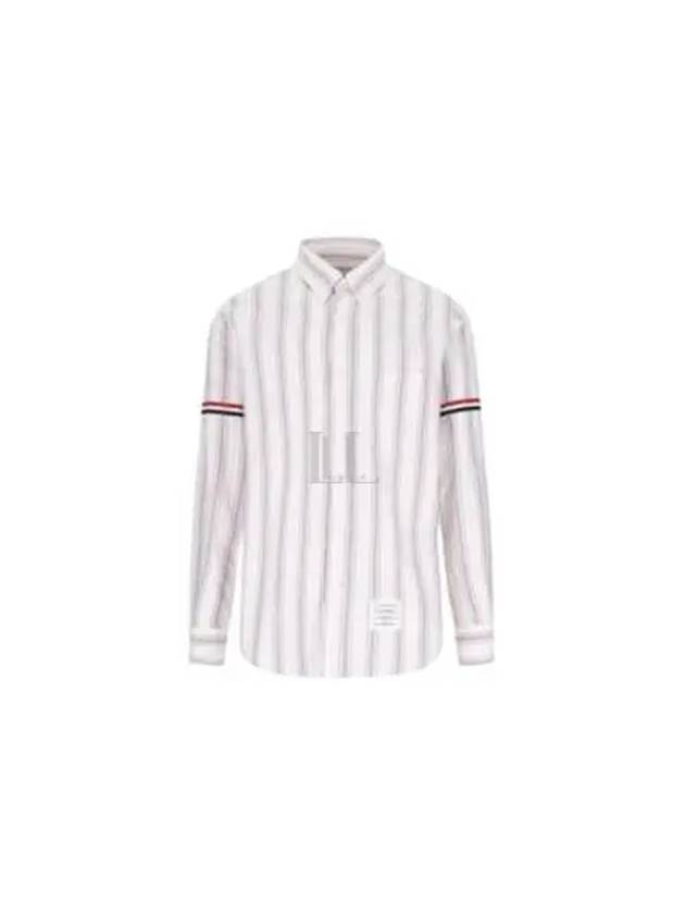 Stripe Oxford Armband Long Sleeve Shirt - THOM BROWNE - BALAAN 2