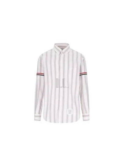 Stripe Oxford Armband Long Sleeve Shirt - THOM BROWNE - BALAAN 2