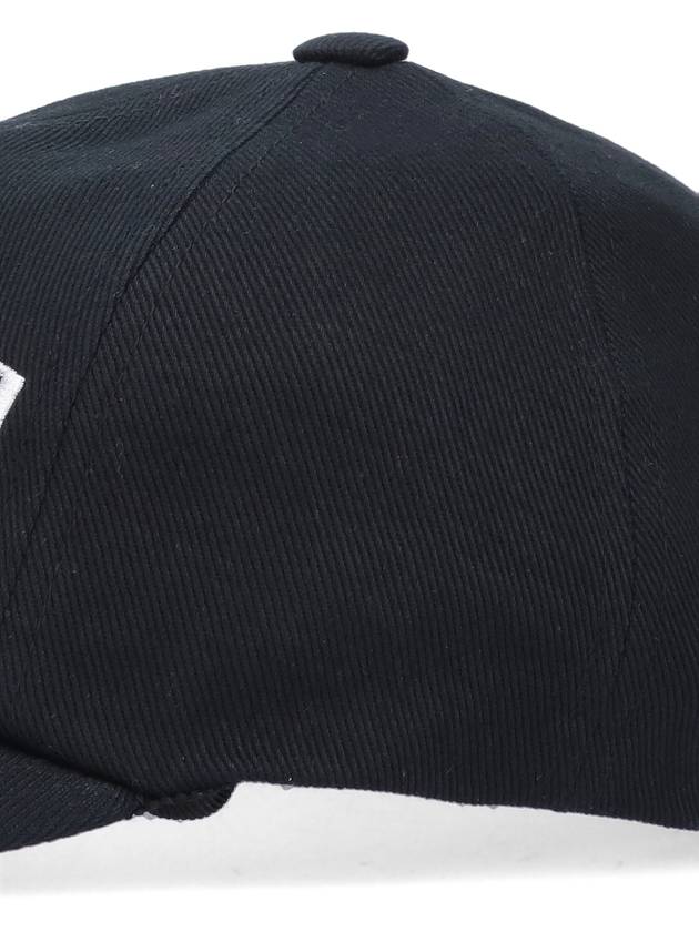 Embroidered Logo Cotton Ball Cap Black - PATOU - BALAAN 4