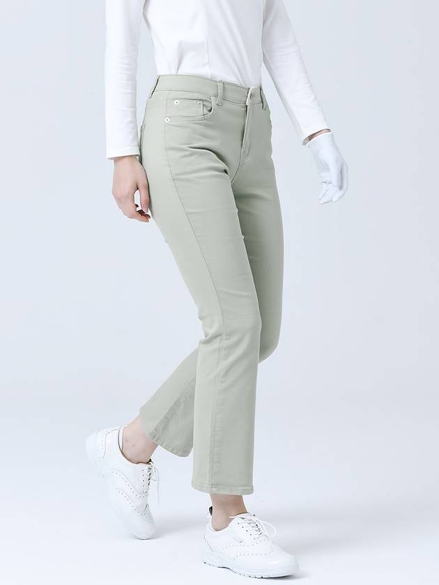 Waist Banding Cotton Span 8-quarter Semi Boot Cut Pale Olive Green Pants DO3242PT002 - DOYOUKNOWMC GOLF WEAR - BALAAN 3