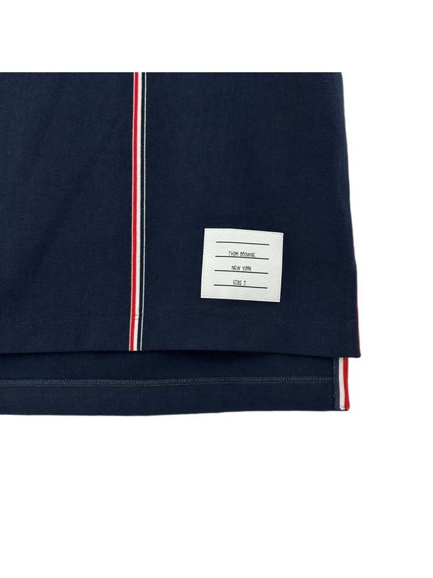 RWB Stripe Polo Shirt Navy - THOM BROWNE - BALAAN 5