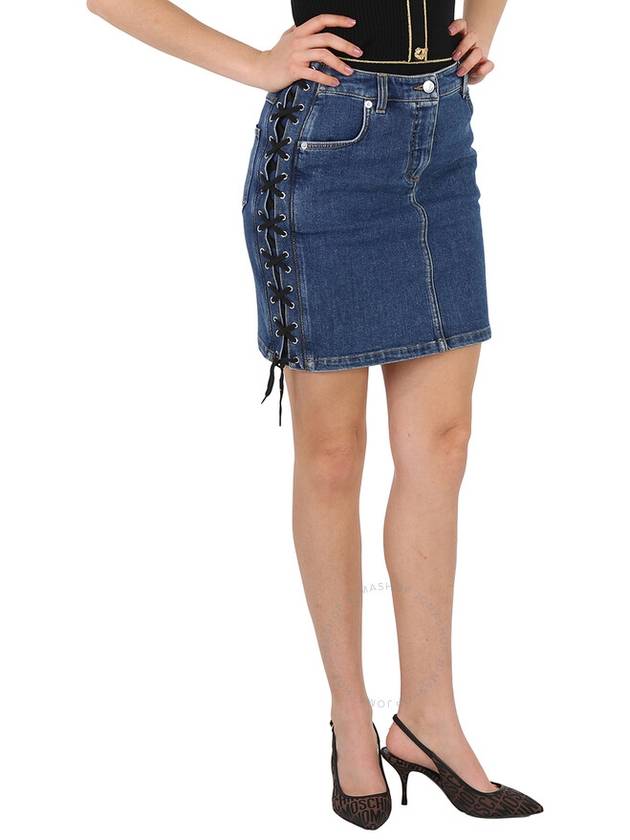 Moschino Ladies Lace-Up Side Denim Mini Skirt, Brand Size 40 (US Size 6) - MOSCHINO - BALAAN 3