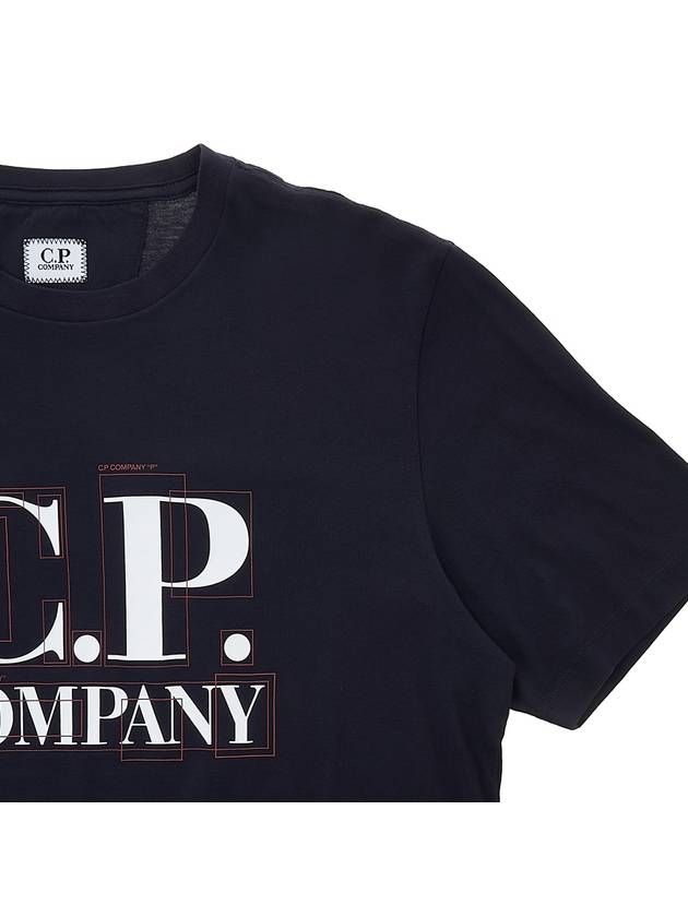 Graphic Logo Print Short Sleeve T-Shirt Navy - CP COMPANY - BALAAN 5