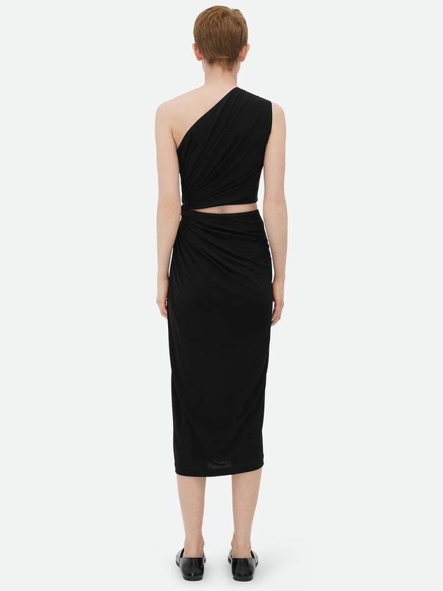 Crepe Viscose Jersey Midi Dress Black - BOTTEGA VENETA - BALAAN 4