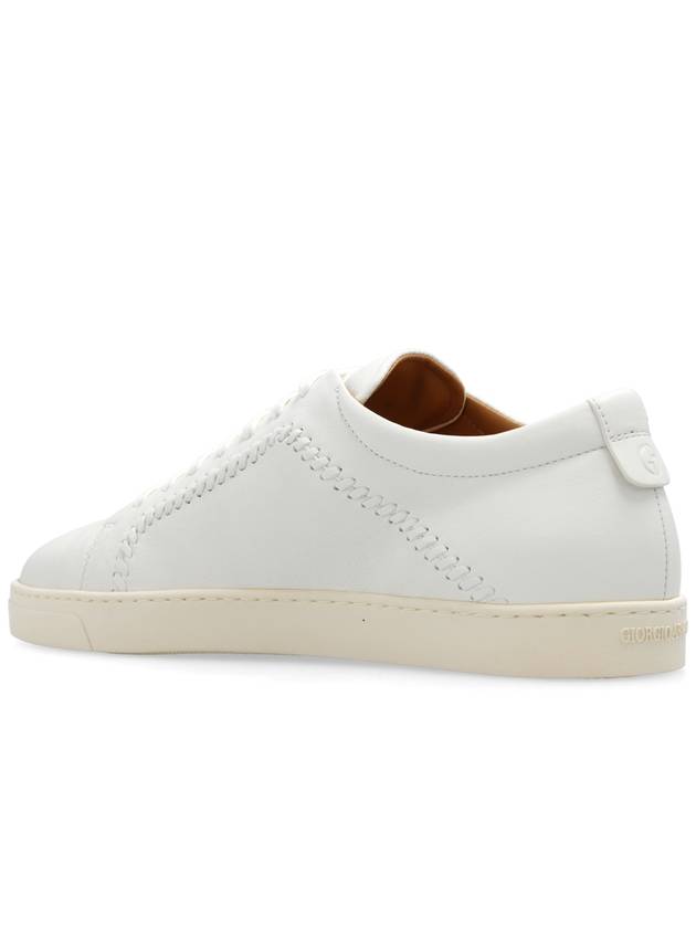 Giorgio Armani Leather Sneakers, Men's, Cream - GIORGIO ARMANI - BALAAN 5