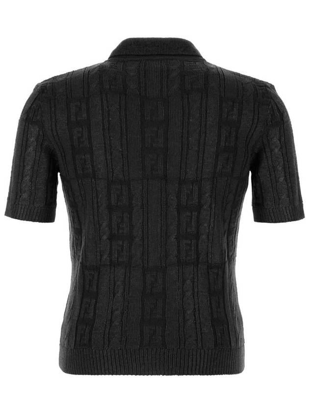 FF Motif Wool Polo Shirt Black - FENDI - BALAAN 3