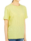 Women's Perfect Organic Slub Cotton Short Sleeves T-shirt Lime - THEORY - BALAAN 4