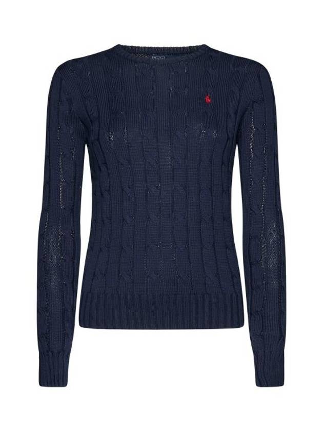 Embroidered Logo Pony Cable Knit Top Navy - POLO RALPH LAUREN - BALAAN 2