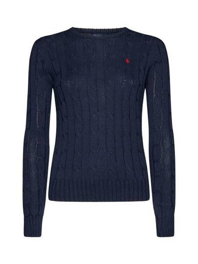 Embroidered Logo Pony Cable Knit Top Navy - POLO RALPH LAUREN - BALAAN 2