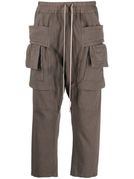 Drawstring Drop Crotch Cotton Straight Pants Dust - RICK OWENS - BALAAN 1