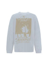 Logo Print Cotton Long Sleeve T-Shirt White - GANNI - BALAAN 3