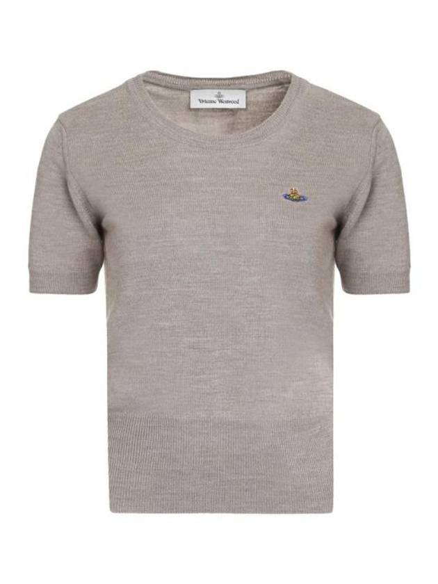 ORB Logo Short Sleeve Knit Top Grey - VIVIENNE WESTWOOD - BALAAN 2