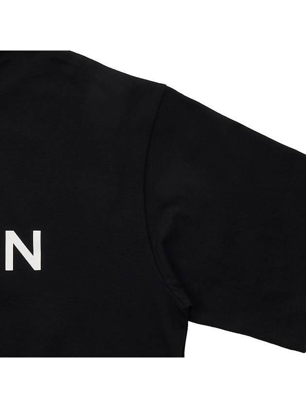 Logo Print Cotton Cropped Short Sleeve T-shirt Black - BALMAIN - BALAAN 5