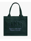 Large Easy Shopper Tote Bag Green - GANNI - BALAAN 2