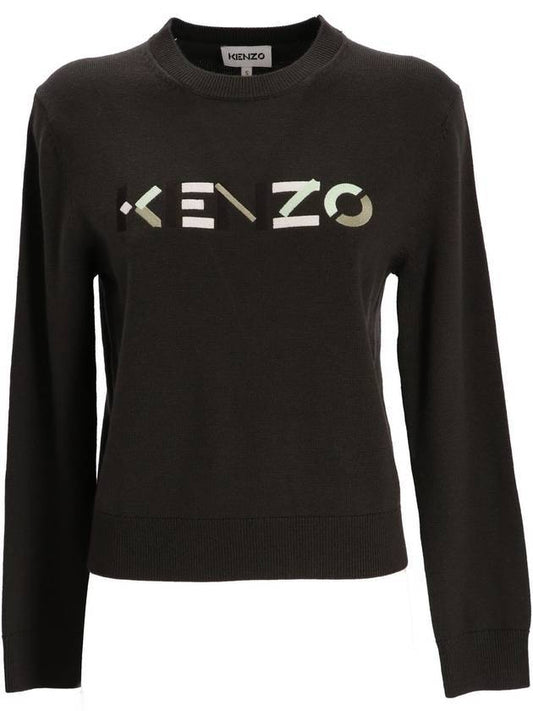 Embroidered Logo Pullover Knit Top Stones - KENZO - BALAAN 1