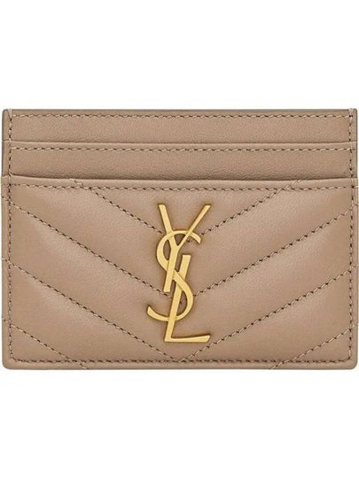 Cassandre Matelasse Lambskin Card Wallet Dusty Grey - SAINT LAURENT - BALAAN 2