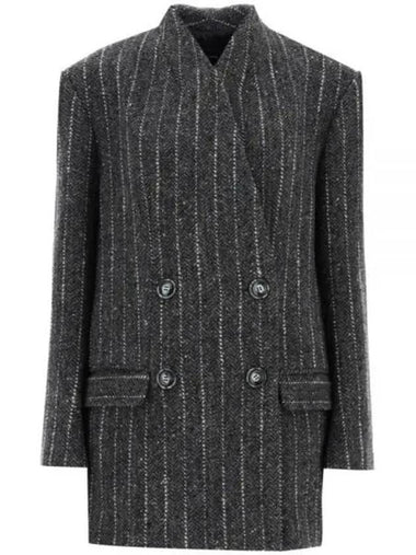 Women s Double Breasted Wool Coat Gray MA1308 22H009I - ISABEL MARANT - BALAAN 1