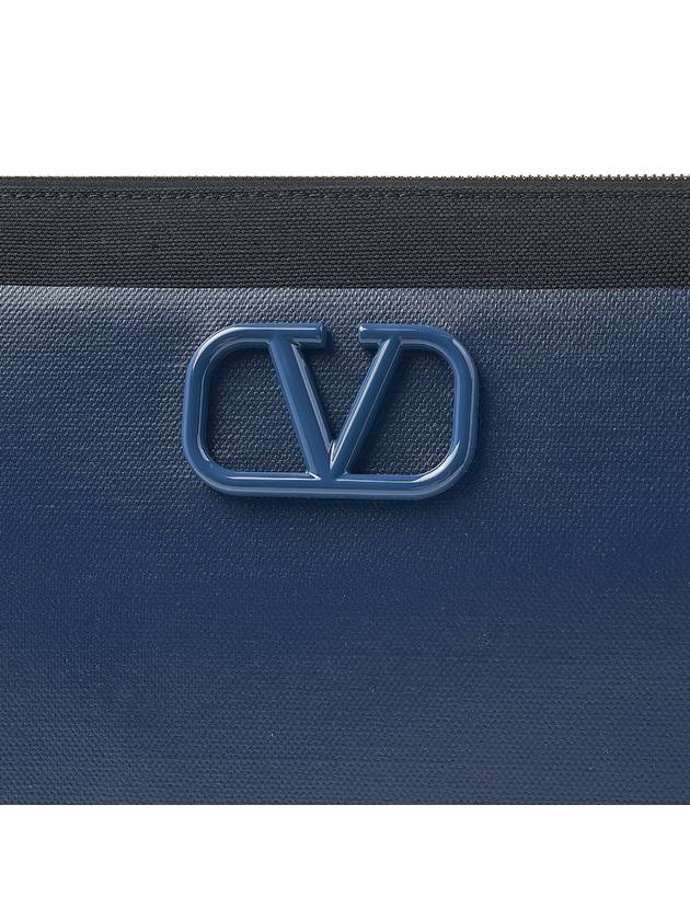 V Logo Fabric Cross Bag Navy Black - VALENTINO - BALAAN 7