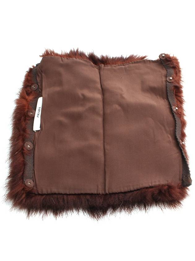 Red brown fur wrist tosh warmer - PRADA - BALAAN 3