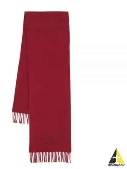 Logo Wool Fringe Muffler Red - VIVIENNE WESTWOOD - BALAAN 2