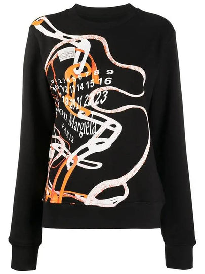 Abstract Print Loopback Cotton Sweatshirt Black - MAISON MARGIELA - BALAAN 2