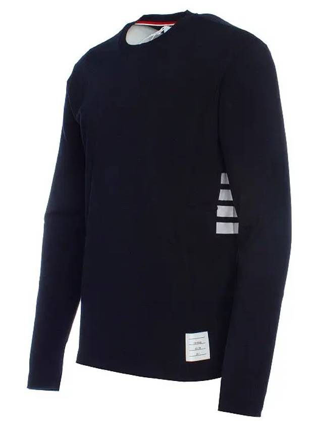 Wool Jersey 4-Bar Long Sleeve T-Shirt Navy - THOM BROWNE - BALAAN 5