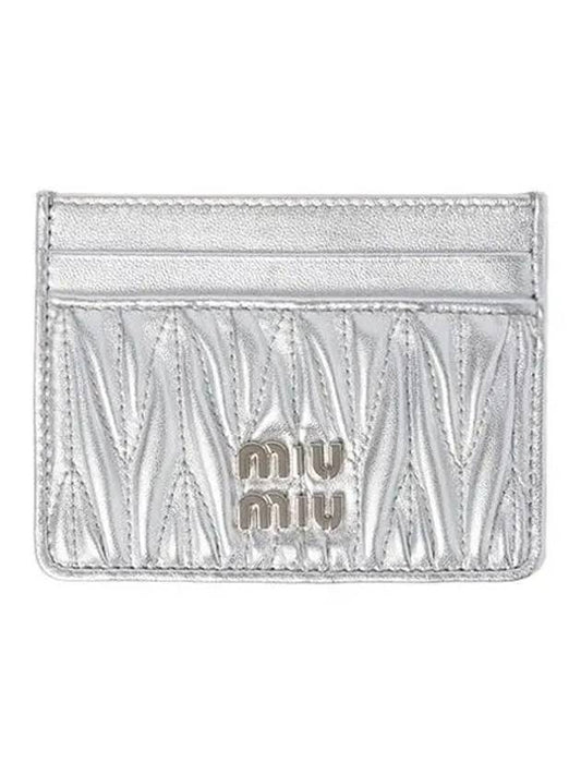 Matelasse Nappa Leather Card Wallet Silver - MIU MIU - BALAAN 2