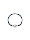 Moments Round Clap Leather Bracelet Blue - PANDORA - BALAAN 2