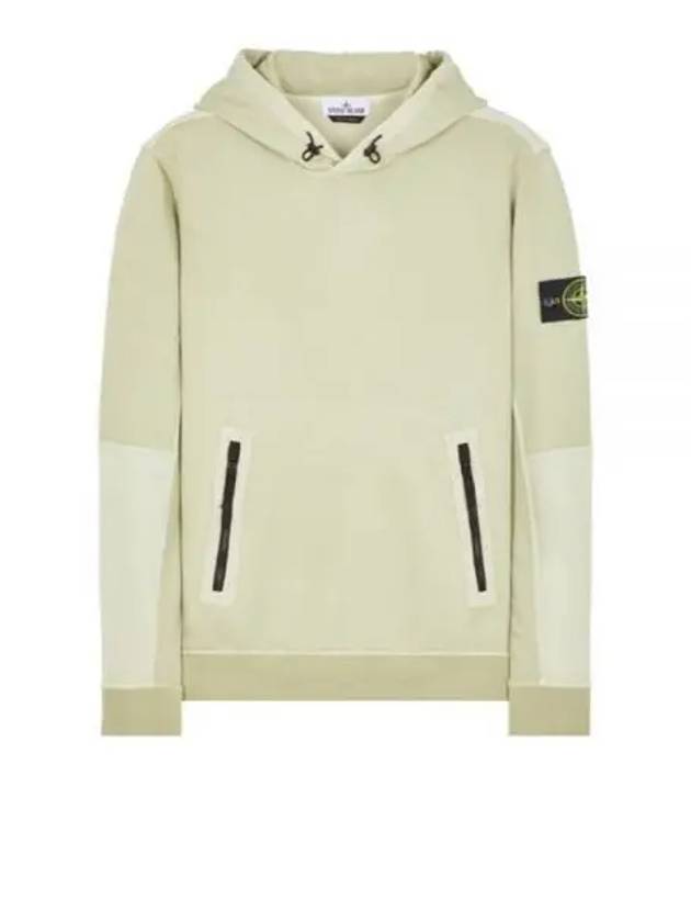 Regular Fit Mercerized Cotton Fleece Cotton Hoodie Pistachio - STONE ISLAND - BALAAN 2