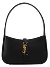 LE 5A 7 Small Smooth Leather Hobo Shoulder Bag Black - SAINT LAURENT - BALAAN 2