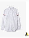 Men's Poplin Grosgrain Armband Classic Long Sleeve Shirt White - THOM BROWNE - BALAAN 2