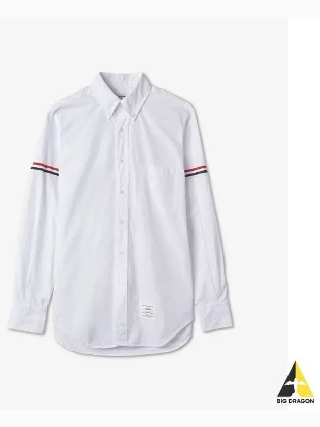 Men's Poplin Grosgrain Armband Classic Long Sleeve Shirt White - THOM BROWNE - BALAAN 2