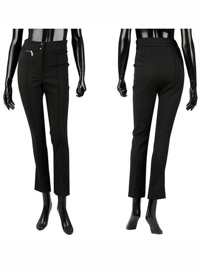 Zipper High Waist Slim Fit Pants Black - MONCLER - BALAAN 2