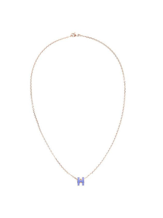 Mini Pop H Pendant Necklace Rose Gold - HERMES - BALAAN 1