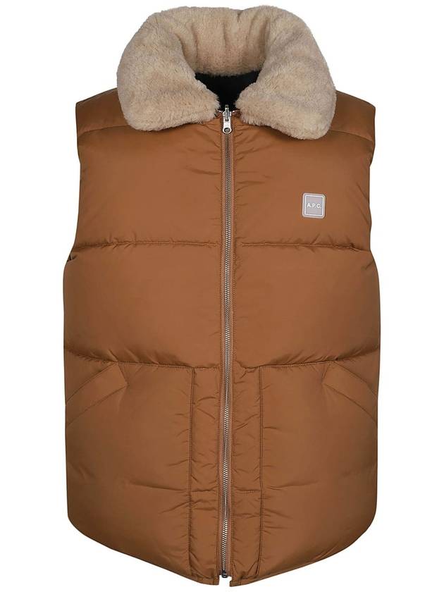 Teddy Puffer Vest Jacket Dark Beige - A.P.C. - BALAAN 2