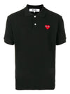 Red Heart Wappen Polo Shirt Black - COMME DES GARCONS - BALAAN 1