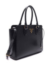 Triangle Logo Saffiano Tote Bag Black - PRADA - BALAAN 4