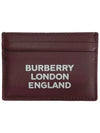 Logo Leather Card Wallet Burgundy - BURBERRY - BALAAN 1