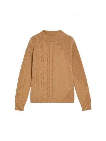 Accordo Cashmere Wool Knit Top Beige - MAX MARA - BALAAN 2