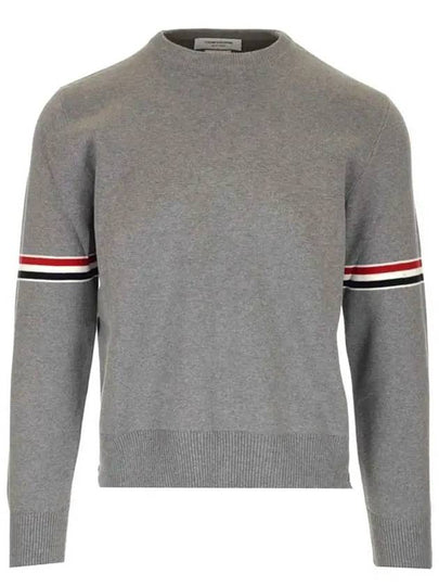 Men's Milan Stitch Armband Crew Neck Knit Top Light Grey - THOM BROWNE - BALAAN 2