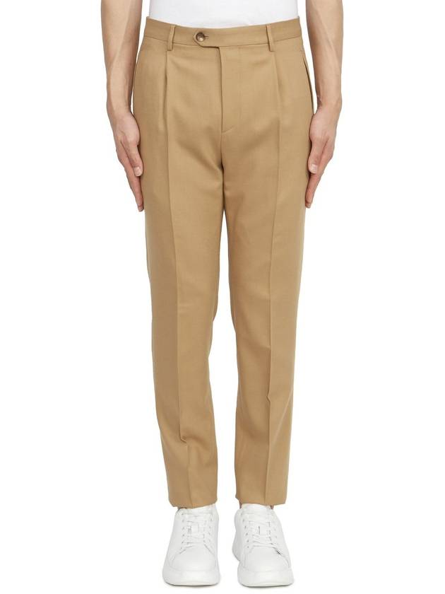 Pressed Crease Wool Straight Pants Beige - ETRO - BALAAN 2