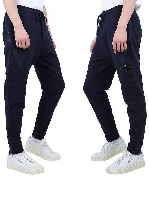 Diagonal Raised Fleece Zipped Track Pants Navy - CP COMPANY - BALAAN 4