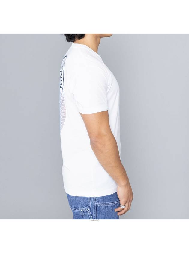 Tricromia Three Print Cotton Jersey T-Shirt White - STONE ISLAND - BALAAN 3