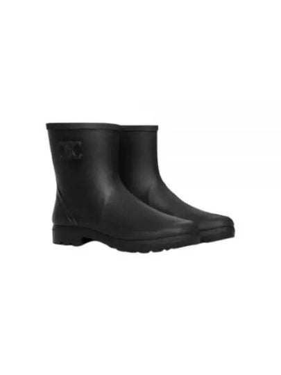 Logo Patch Natural Rubber Mid Rain Boots Black - CELINE - BALAAN 2