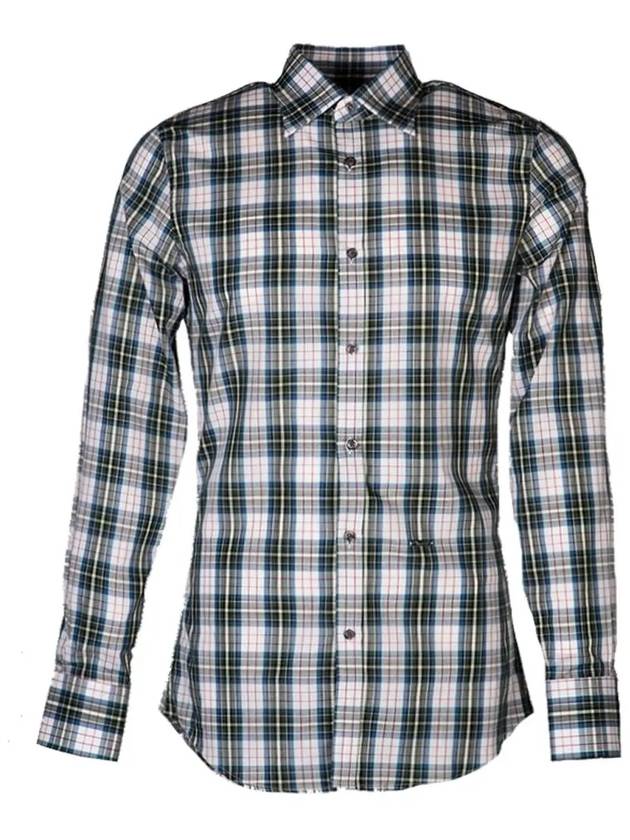 11th Anniversary Steel Tab Check Shirt Green Blue 71DL0400 - DSQUARED2 - BALAAN 2