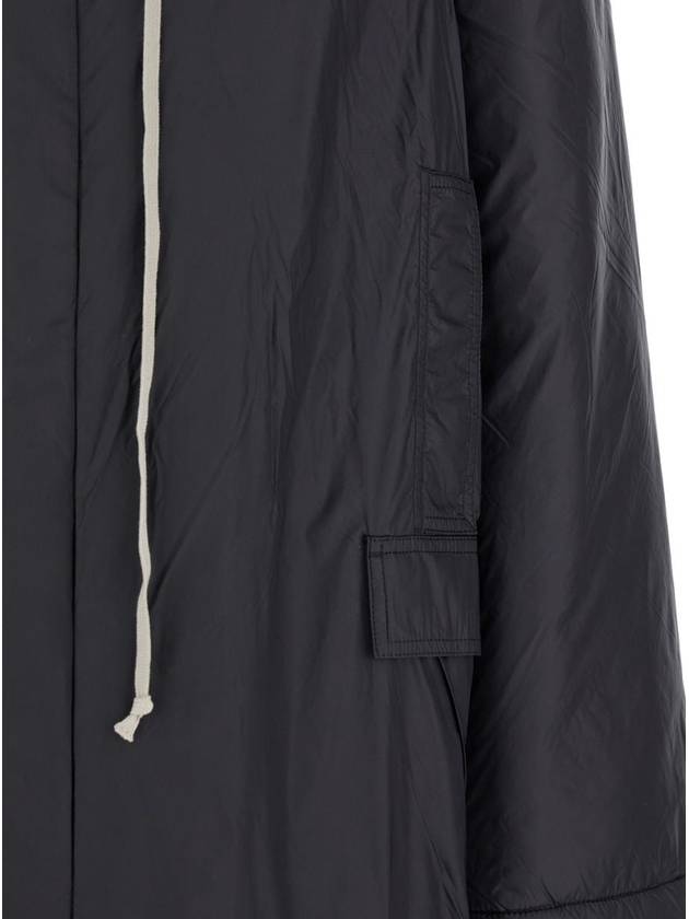 'Fishtail' Black Parka With Drawstring Hood And Hem In Tech Fabric Man - RICK OWENS - BALAAN 3