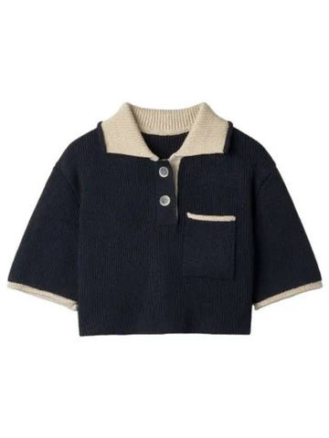 Jacquemus Le Polo Maille Arco Knit Navy - JACQUEMUS - BALAAN 1