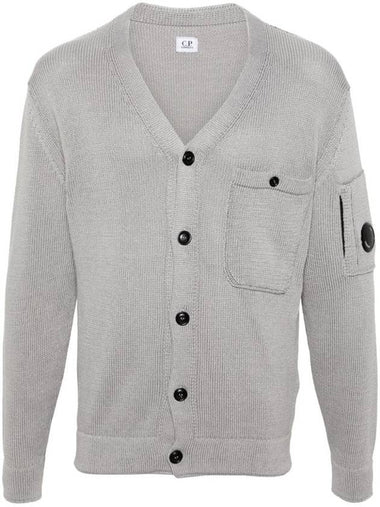 Lens Detail Cotton Cardigan Grey - CP COMPANY - BALAAN 1