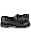 Bulb Toe Leather Loafer Black - MARTINE ROSE - BALAAN 3