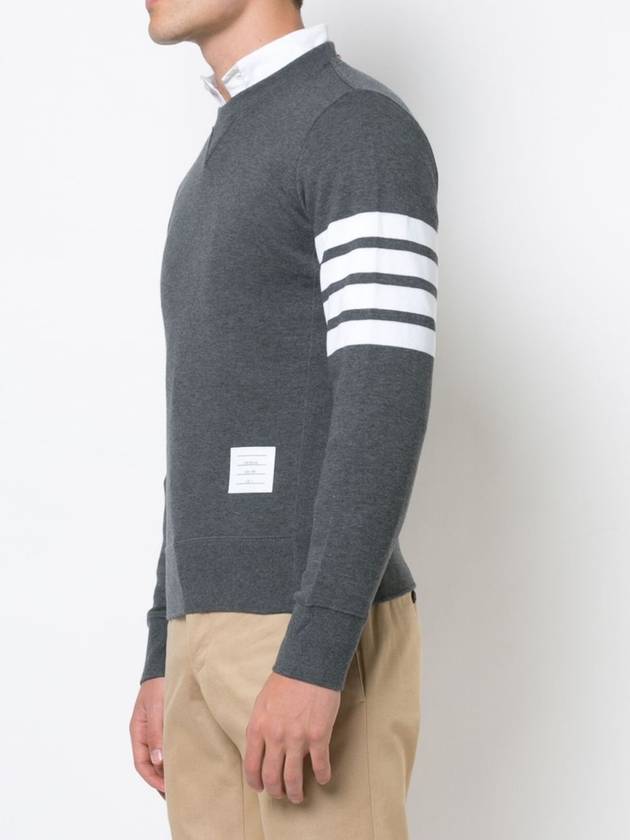 4 Bar Loopback Jersey Sweatshirt Dark Grey - THOM BROWNE - BALAAN 4